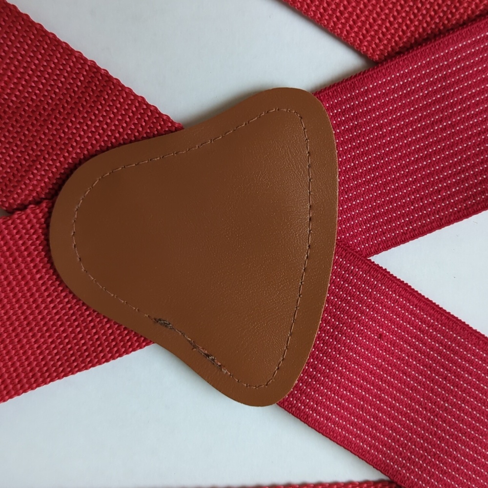 Utility Clip End Retro Suspender Galluses Red - Picture 9 of 12